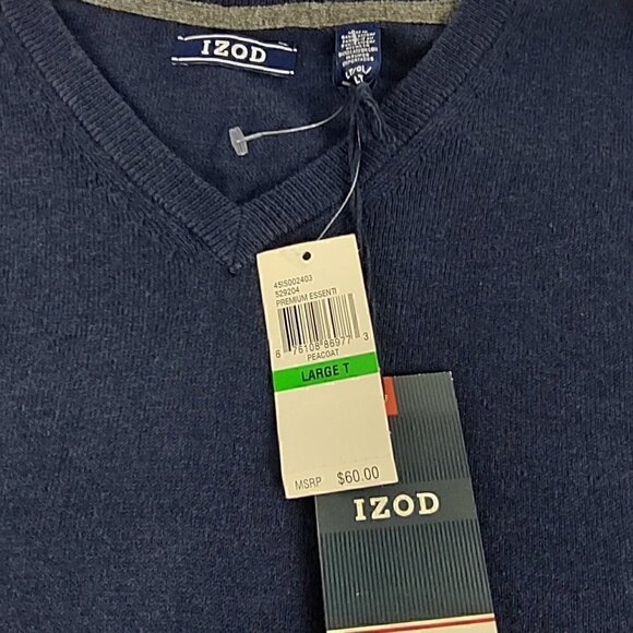 Izod Big & Tall Natural Stretch Blue Sleeveless Sweater Vest Size Large T (NWT) - Picture 9 of 12